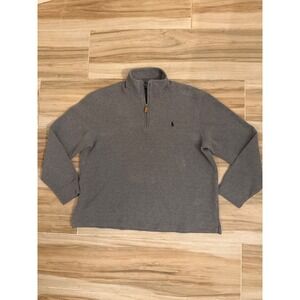 Polo Ralph Lauren Mens XL Gray Quarter Zip Pullover Sweater Mock Neck Pony
